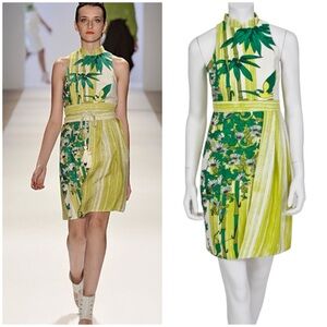 TIBI | NWT Bamboo & Birds Draping Hem Dress